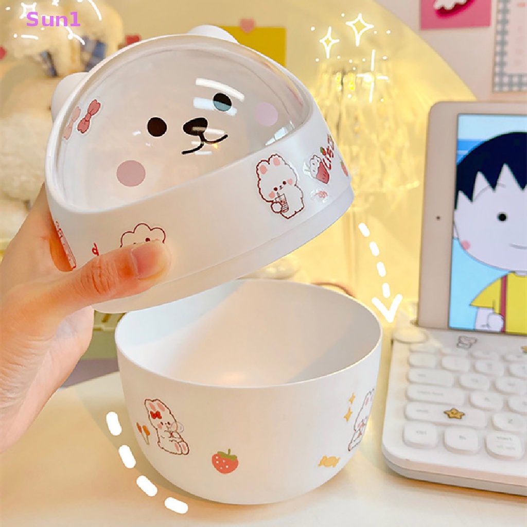 Thùng Rác Để Bàn Có Nắp Hình Gấu Dễ Thương Sun1 >