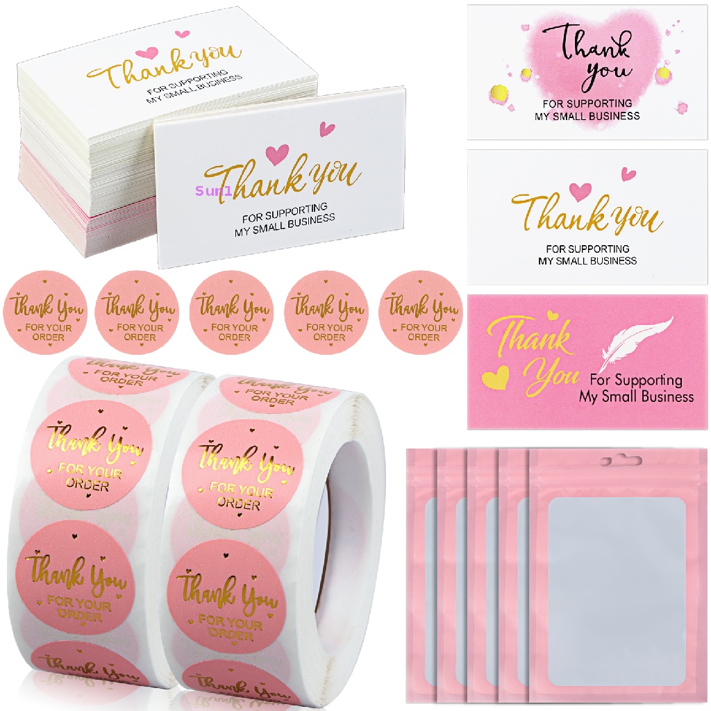 Set 1250 Miếng Dán Họa Tiết Chữ Thank You Độc Đáo Dùng Trang Trí