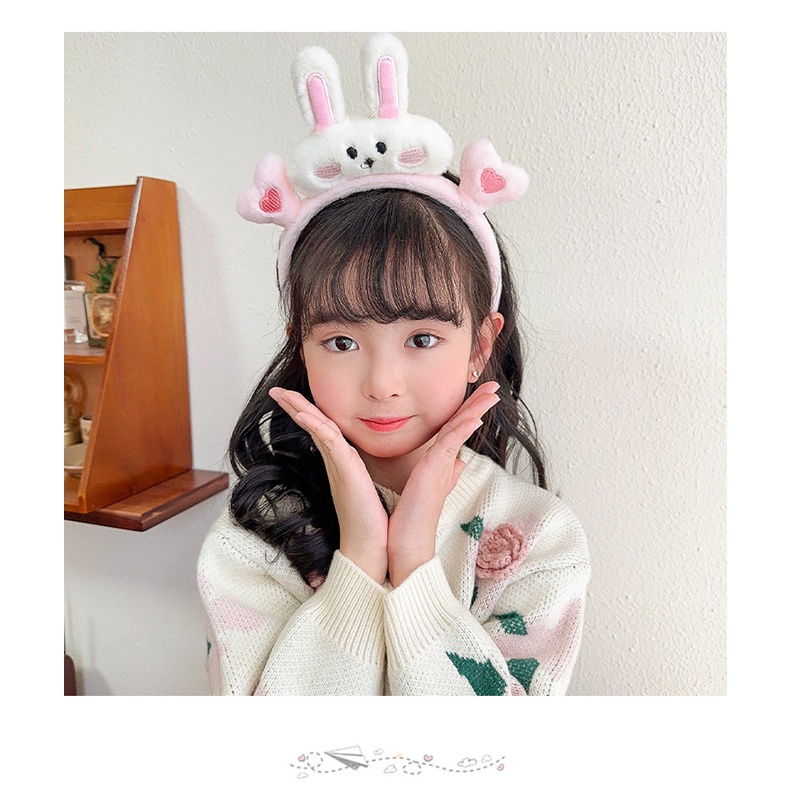 Băng Đô Cài Tóc Hình Tai Thỏ Bằng Lông Nhung Dễ Thương Xinh Xắn