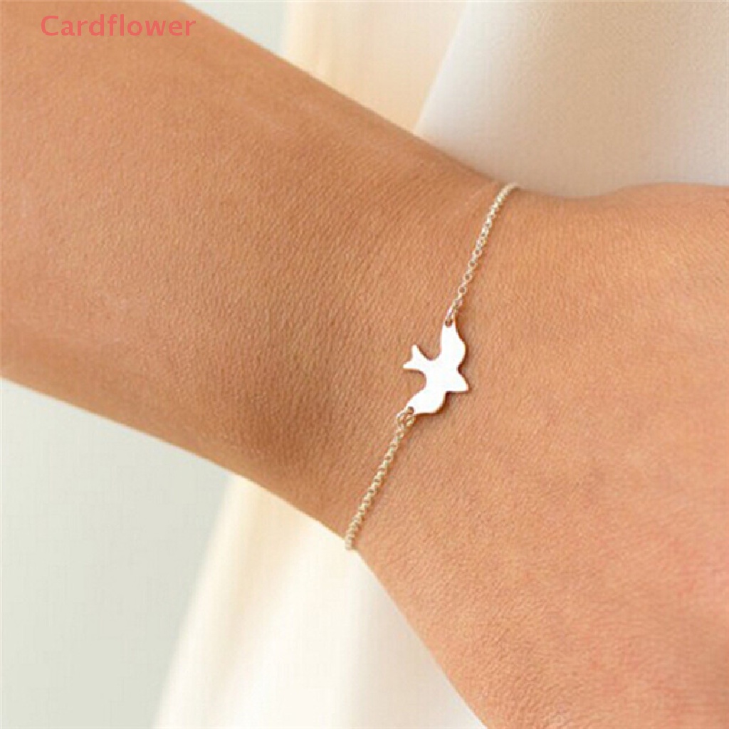 &lt;Cardflower&gt; Tiny Peace Dove Bracelet Soar Flying Birds Bracelet Cute Swallow Bird Bracelet New