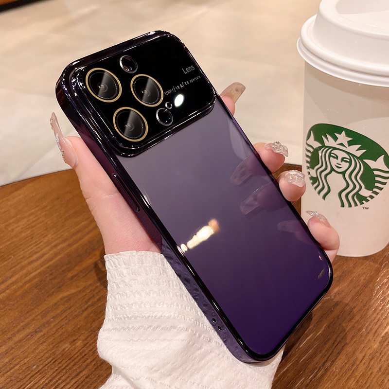 Ốp Điện Thoại PC Cứng Trong Suốt Siêu Mỏng Sang Trọng Bảo Vệ Ống Kính Máy Ảnh Cho iPhone 12 13 14 Pro max 14 plus