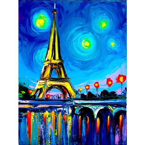 Bộ Tranh Đính Đá 5D Tự Làm 30 * 40 CM Hình Tháp Eiffel