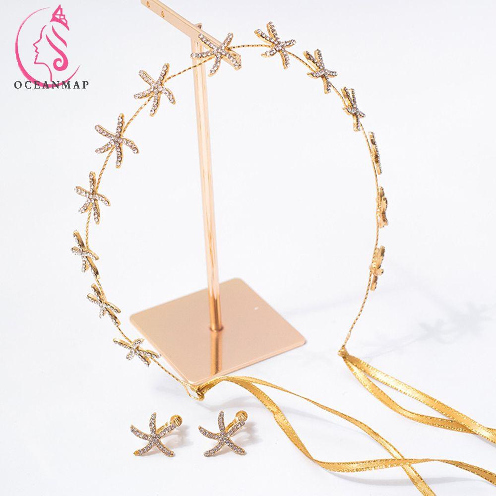 Set Cài Tóc + Khuyên Tai Cô Dâu Đính Đá Lấp Lánh