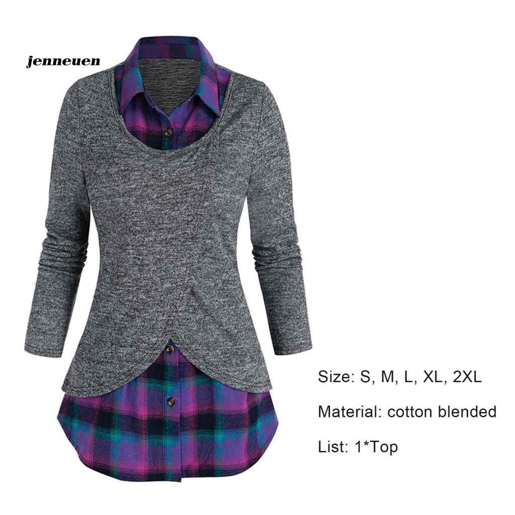 Áo Sơ Mi Dài Tay Giả Hai Lớp Phối Họa Tiết Kẻ Sọc Dáng Ôm Thời Trang Cho Nữ