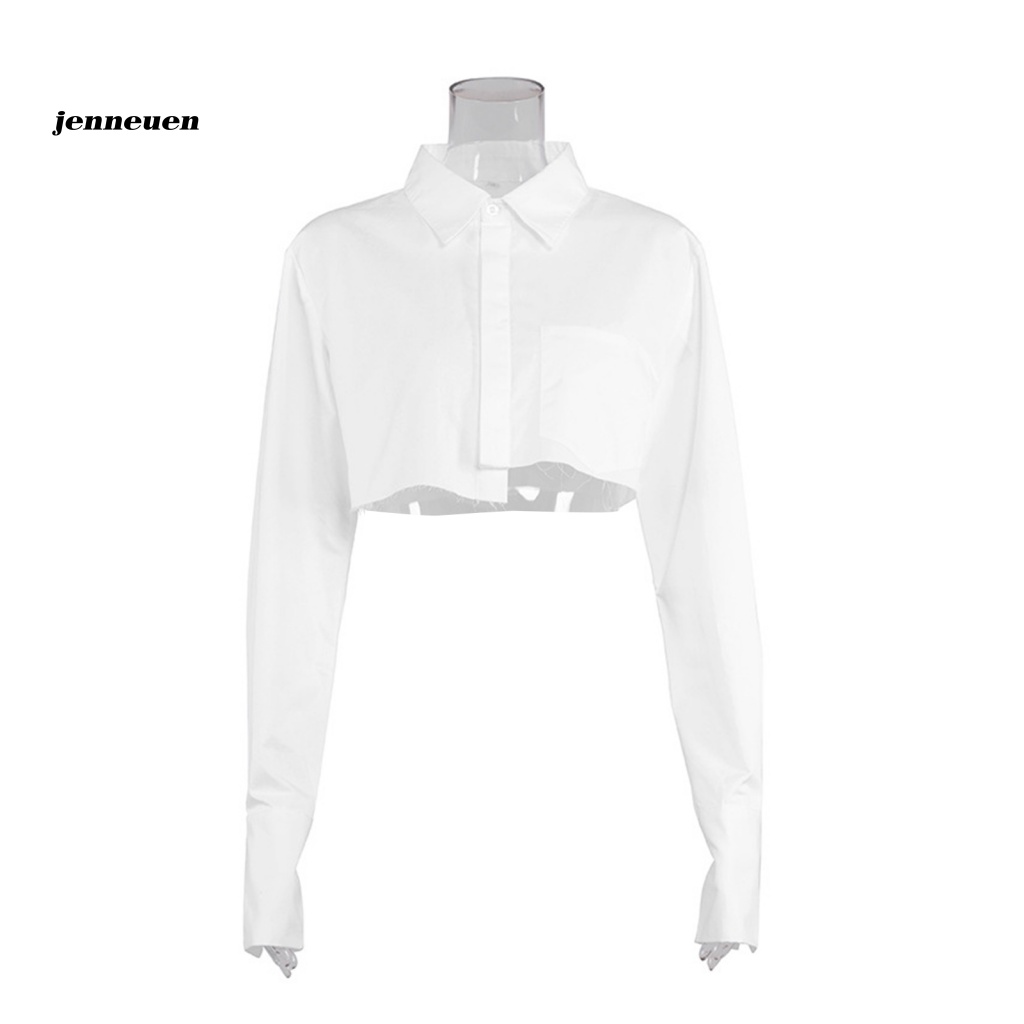 Áo Sơ Mi Ngắn Cổ Bẻ Viền Độc Đáo Thoáng Khí Thời Trang Đường Phố Cho Nữ