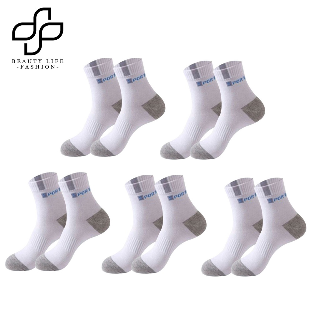 Set 5 Đôi Vớ Thể Thao Thấm Hút Mồ Hôi Cho Nam