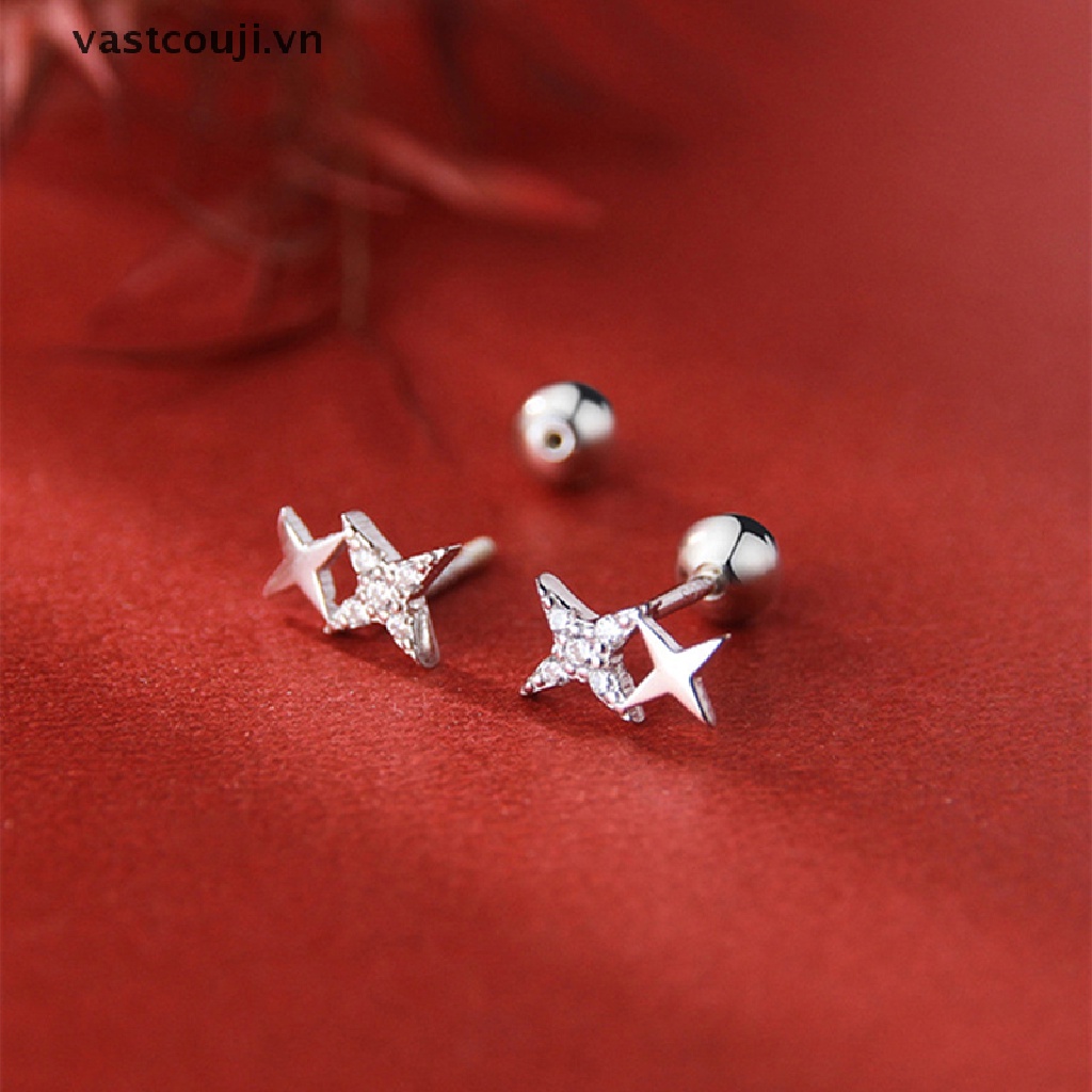 1 Đôi Bông Tai Đính Đá Zircon Thời Trang Cho Nữ