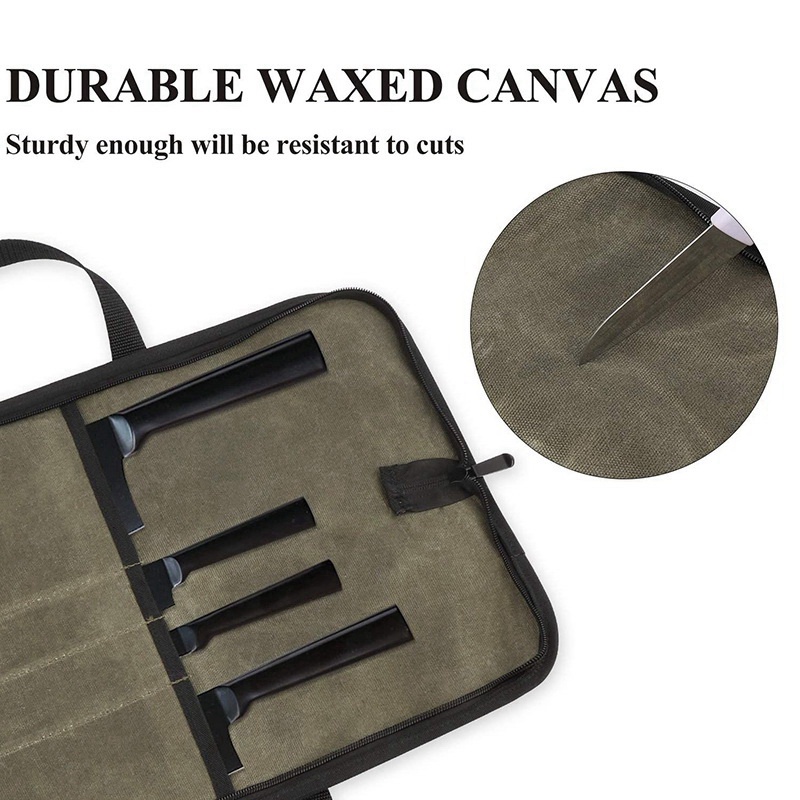 Túi Cuộn Vải Bạt 4 Ngăn Đựng Đồ Đầu Bếp Cho Nam