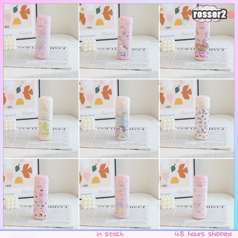 Cốc Nước Cầm Tay 420Ml Sanrio Kawaii My Melody Cinnamoroll Kuromi Cốc Giữ Nhiệt Anime Hoạt Hình Quà Tặng Trẻ Em Bé Gái Dễ Thương-Rosser2