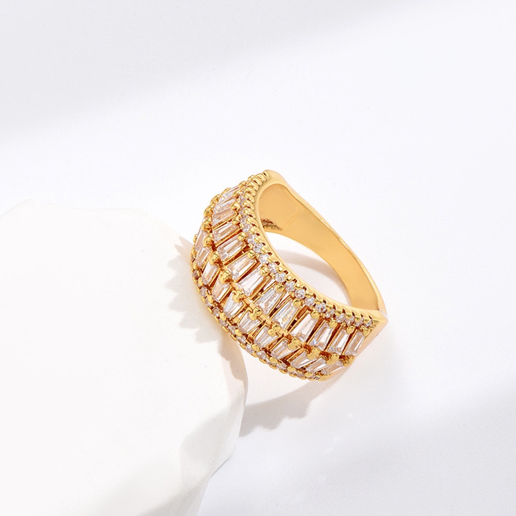 Nhẫn Mở Đính Đá Zircon Sang Trọng Có Thể Điều Chỉnh