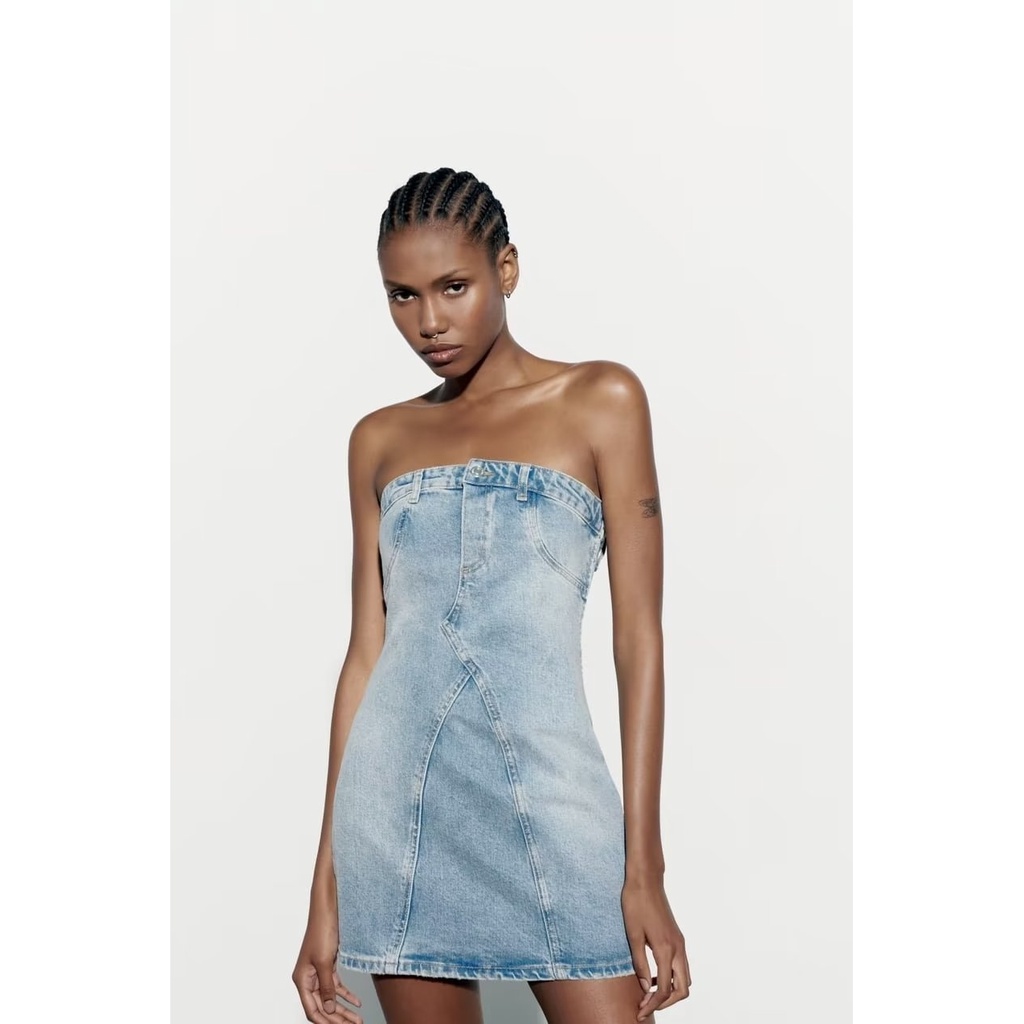 Đầm Denim Phong Cách Âu Mỹ Thời Trang Xuân Hè Mới 2023 H8320
