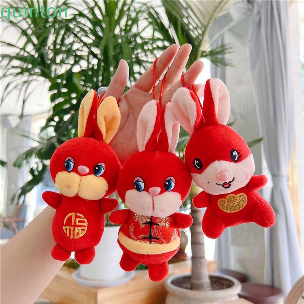 Thỏ Nhồi Bông Chất Liệu Cotton Mềm Mại Phong Cách Trung Hoa Trang Trí Nhà Cửa