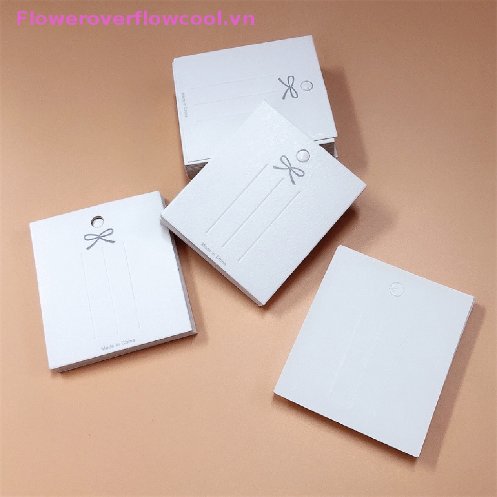 Set 50 Thẻ Giấy Trưng Bày Kẹp Tóc Màu Trắng