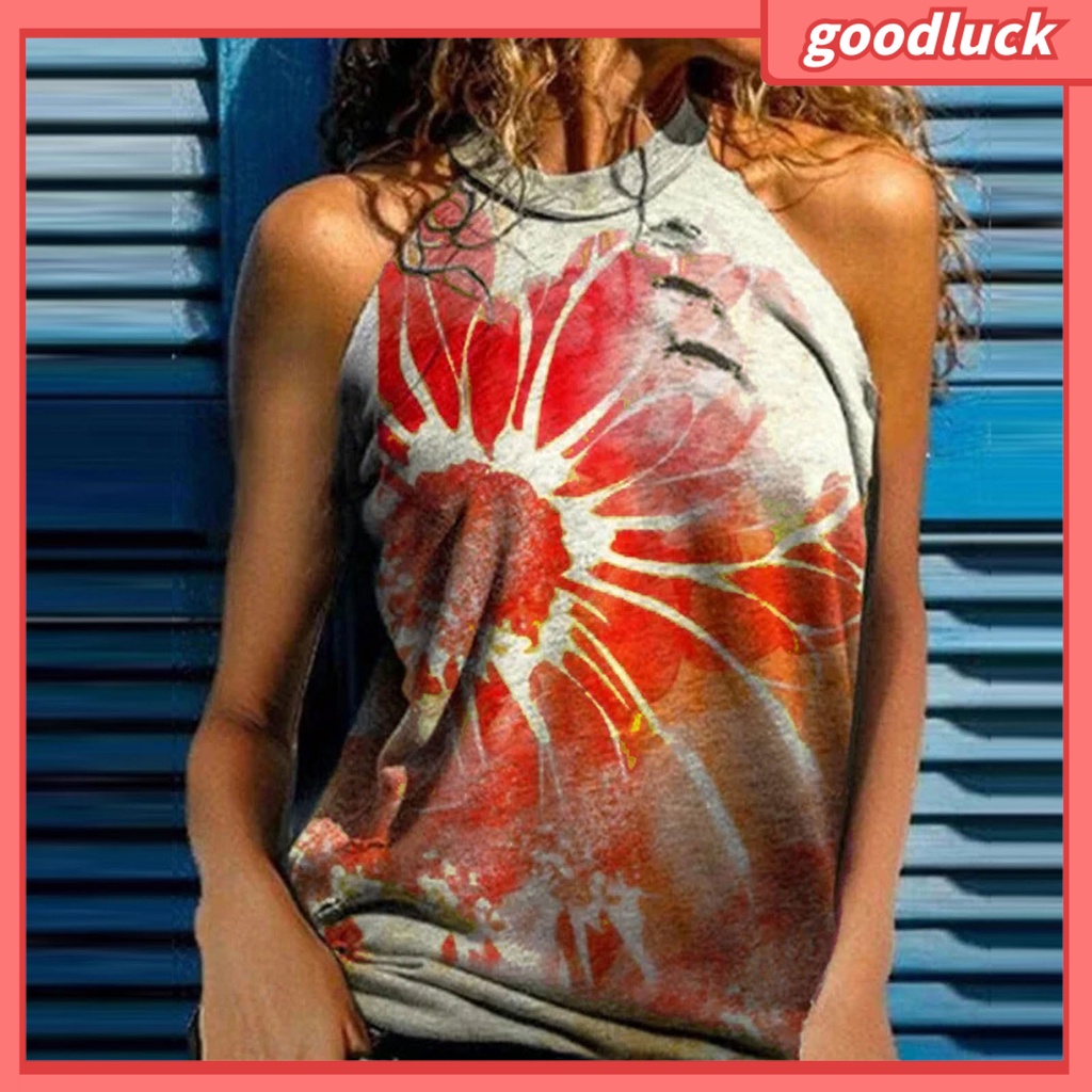 Áo Thun Sát Nách Dáng Rộng In Họa Tiết Hoa Thời Trang Mùa Hè Cho Nữ