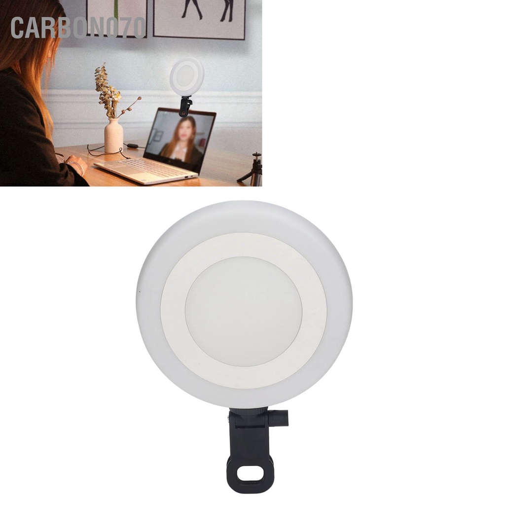 Carbon070 Hội Nghị Video 5.5in Lấp Đầy Đèn LED Vòng 3 Chế Độ 10 ​​Cấp Nguồn USB Máy Tính Để Bàn RBG Laptop Kẹp