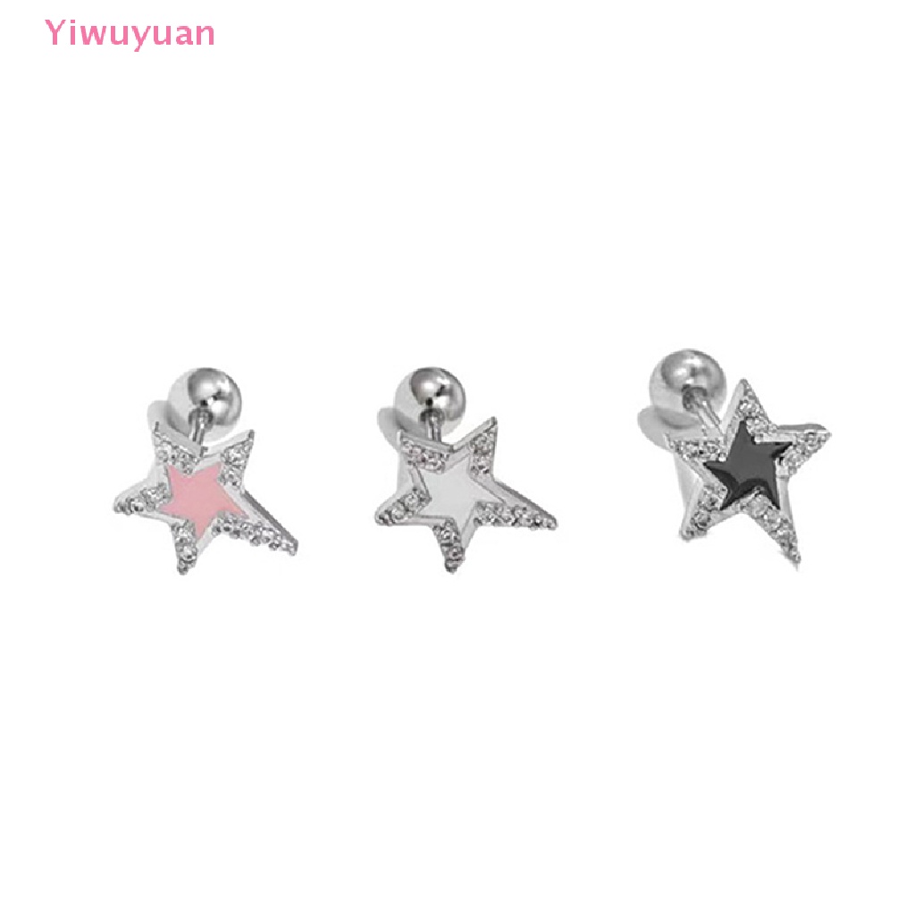 1 Đôi Khuyên Tai Đính Đá Zircon Hình Ngôi Sao Thời Trang Mới