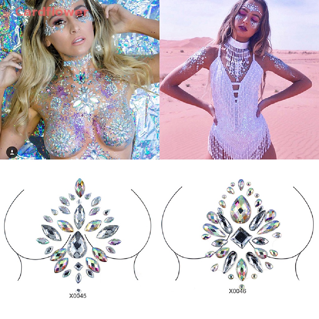 Miếng Dán Ngực Tự Dính Bằng Acrylic Pha Lê Nhiều Màu Gợi Cảm Mới