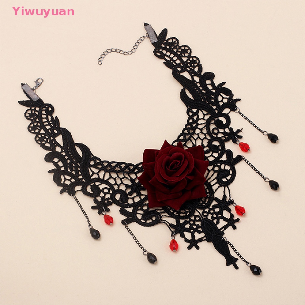 Vòng Cổ Choker Phối Ren Hoa Phong Cách Gothic Thời Trang Mới