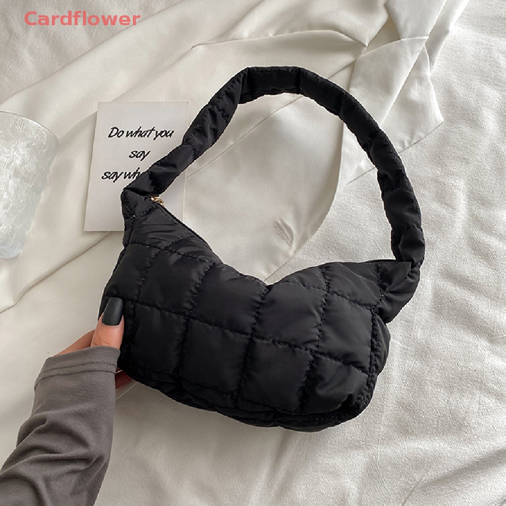 < Cardflower > Túi Xách Đeo Dưới Cánh Tay Bằng Vải Oxford Thêu Họa Tiết Hình Thoi Đơn Giản Thiết Kế Niche Mới Cho Nữ