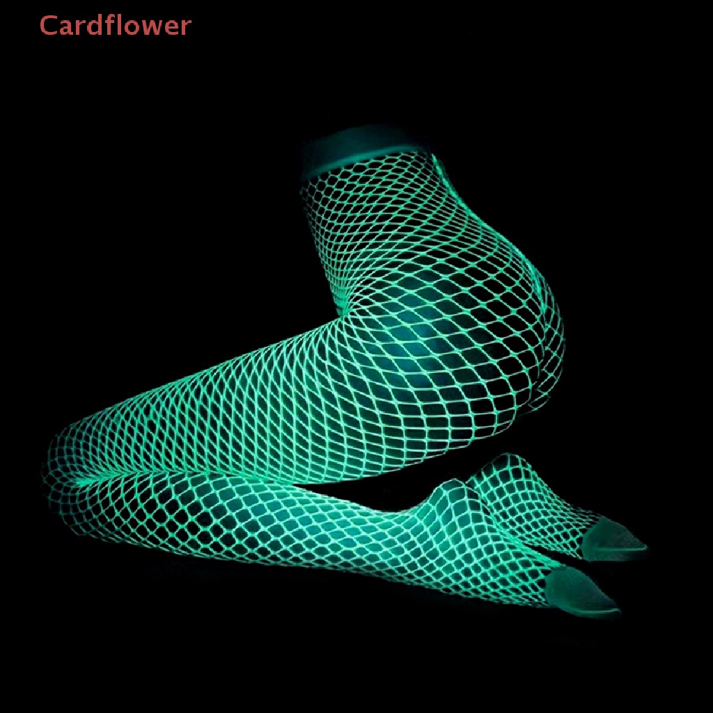 &lt; Cardflower &gt; Quần Tất Lưới Phát Quang Trong Bóng Tối Cạp Cao Dành Cho Nữ Mới