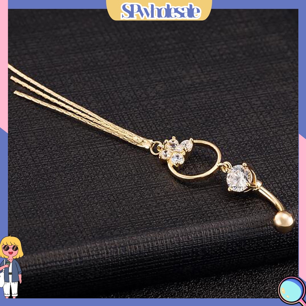 &lt;SPwholesale&gt; Khuyên Rốn Hình Bướm Đính Đá Lấp Lánh Thời Trang Cho Nữ