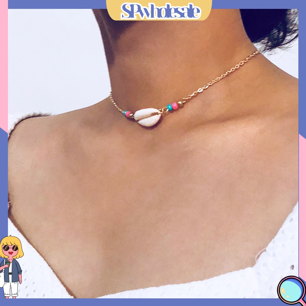 <SPwholesale> Vòng Cổ Choker Gắn Vỏ Sò Phong Cách Bohemian Thời Trang Đi Biển Mùa Hè Cho Nữ