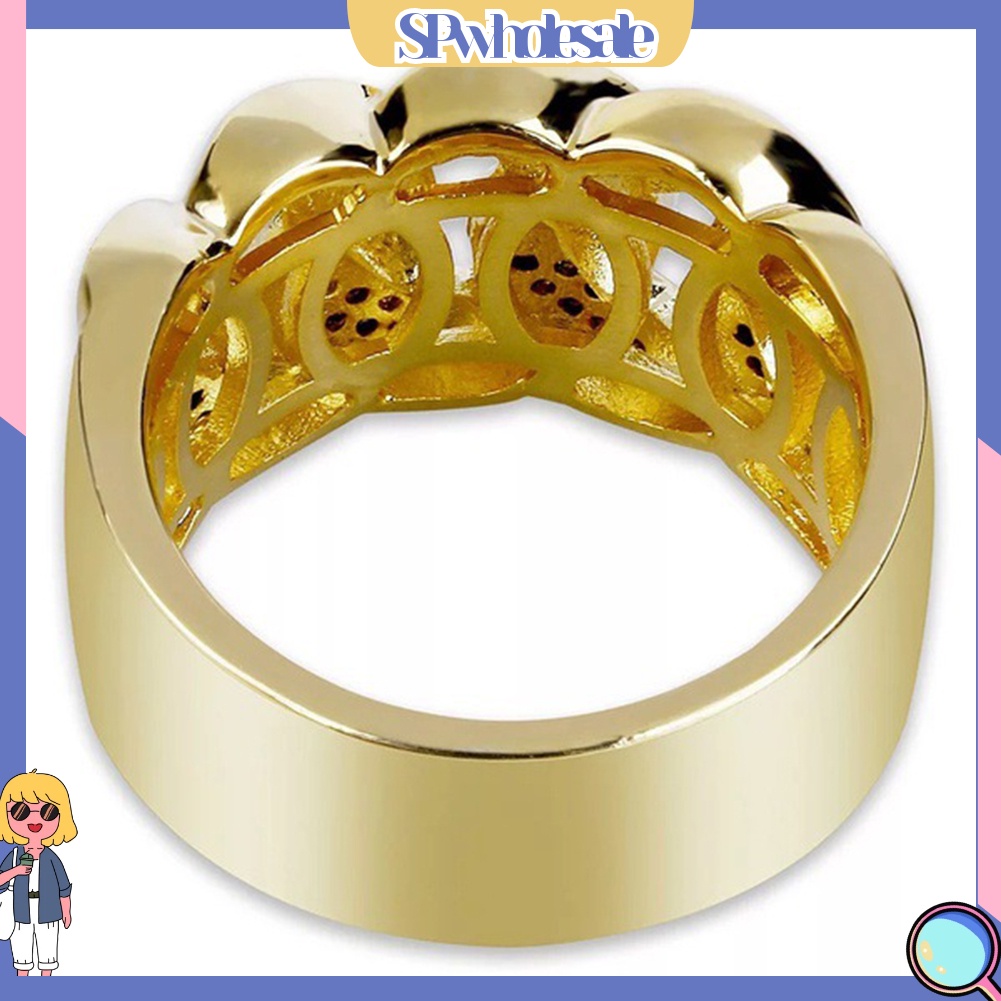 <SPwholesale> Nhẫn Bản Rộng Đính Đá Sang Trọng Cho Nam