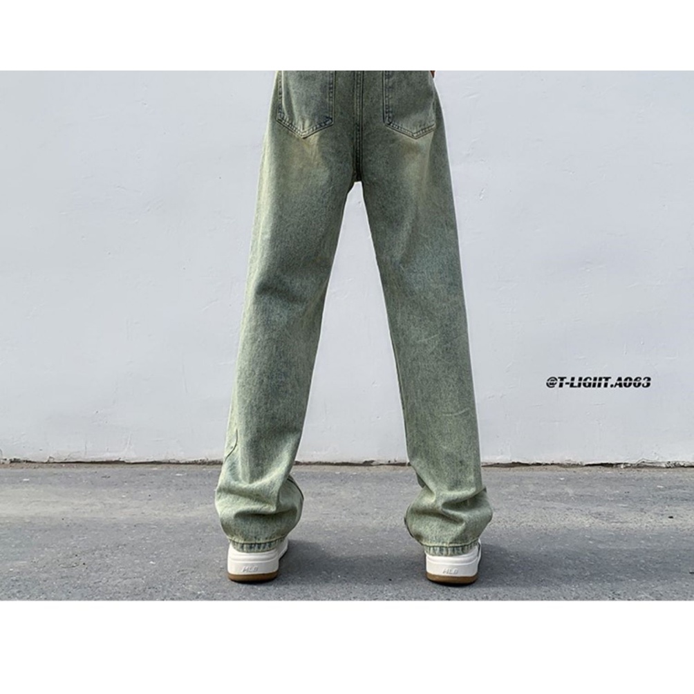 Quần Jean Dài Xẻ Tà Màu Sắc Bùn Vàng Cao Cấp Thời Trang Mùa Hè Cho Nam