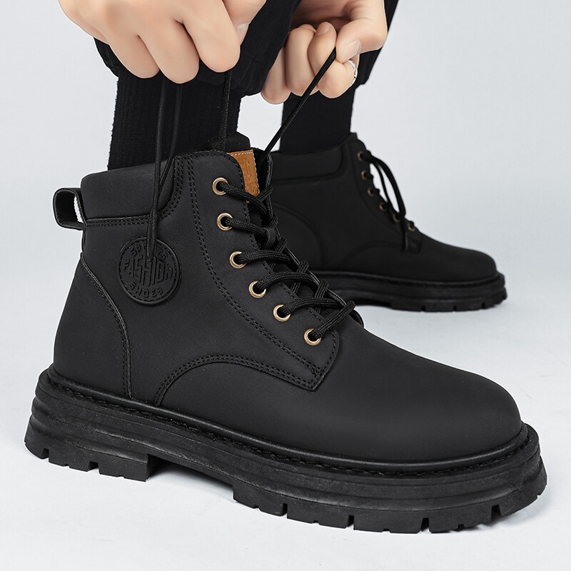 39-44 size high-top martin shoes nam martin shoes thick-soled overall boots outdoor martin shoes lace-up martin boots trendy casual motorcycle boots fashion rhubarb boots giày bệt nam fashion height-