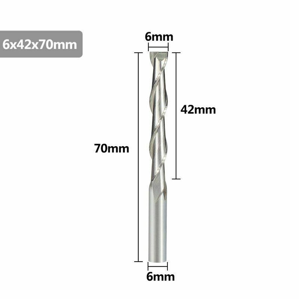 Mũi Phay Xoắn Ốc 6mm 2 Rãnh Cắt Gỗ Chuyên Dụng