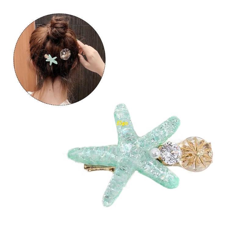 Kẹp Tóc Hình Vỏ Sò / Sao Biển Bằng Kim Loại Cho Nữ