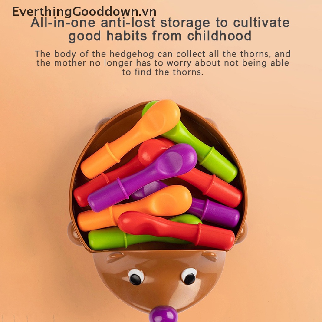 Everthinggooddown 1 Đồ Chơi Xếp Hình Nhím Đầy Màu Sắc Giáo Dục Theo Phương Pháp Montessori DIY vn