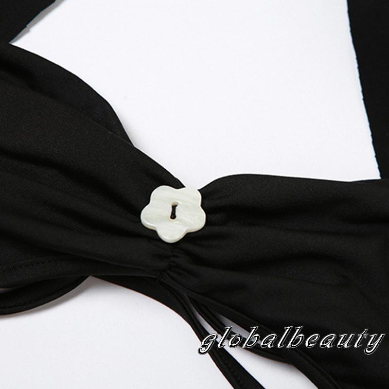 Áo Thun Không Tay Cổ Chữ V Màu Trơn Họa Tiết Hoa Dành Cho Nữ