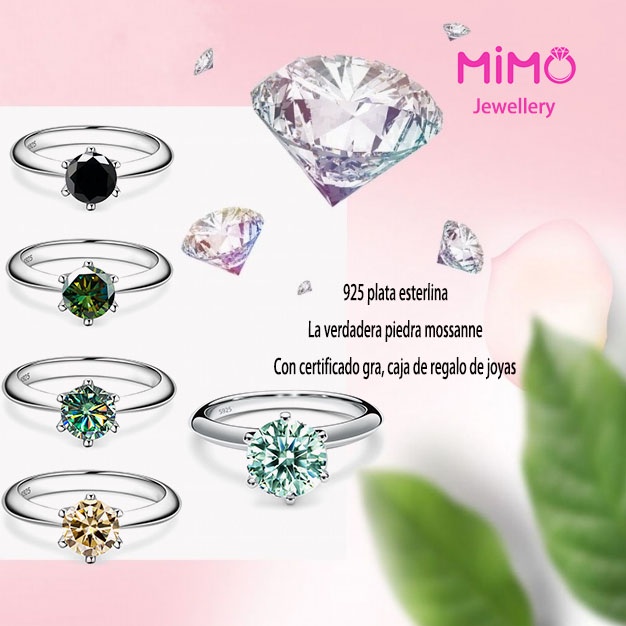 [Với giấy chứng nhận Gra] Nhẫn moissanite chính hãng s925 Sterling Silver Six Claws Moissanite Diamond Ring