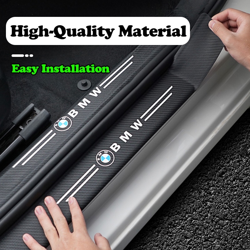 Set 4 Miếng Dán Bậc Cửa Xe Hơi Honda / Toyota / Nissan Bằng Sợi Carbon Chống Trầy Xước