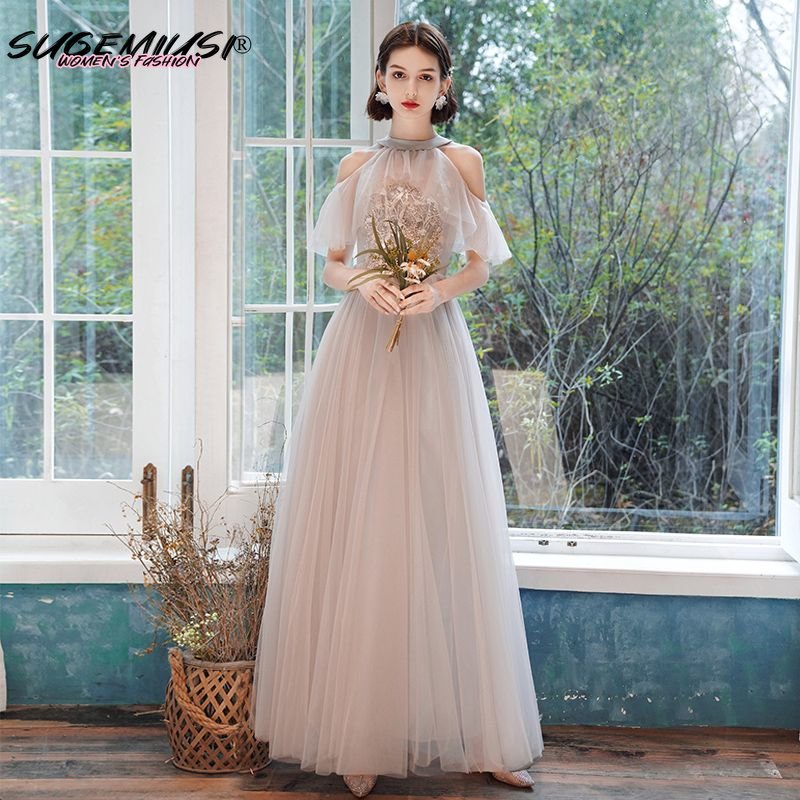 Đầm Phù Dâu Dáng Dài Thiết Kế Mới Xinh Xắn Thời Trang Dành Cho Mùa Hè