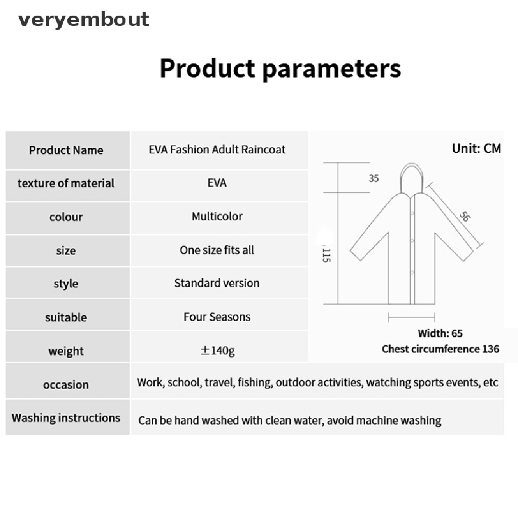 Áo Mưa Dày Dặn Chống Thấm Nước Có Mũ Trùm Tiện Dụng Cho Nam Và Nữ
