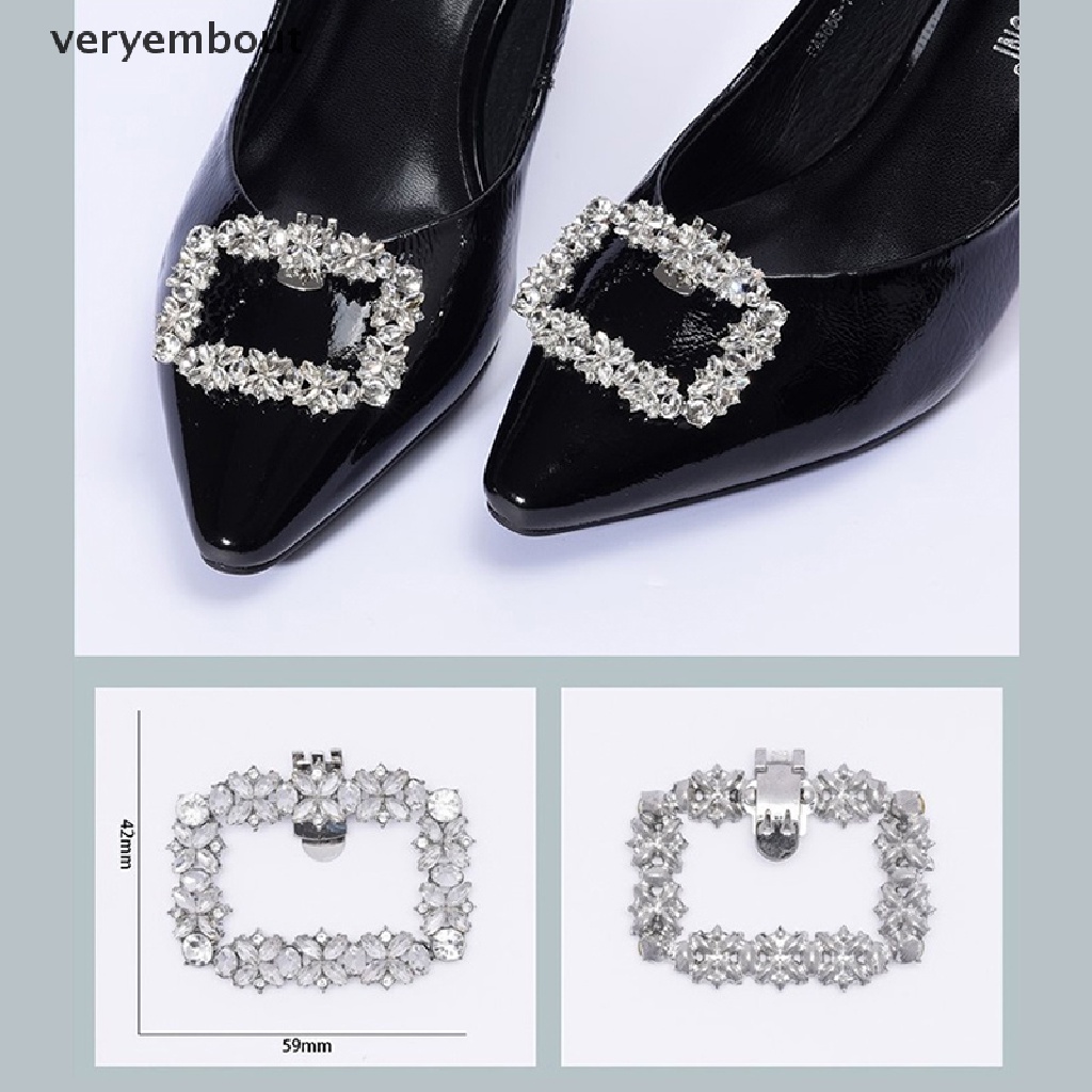 1 Cặp Kẹp Đính Đá Lấp Lánh Trang Trí Giày Cao Gót Cho Cô Dâu