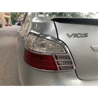 Ốp viền đèn pha hậu Vios 2007-2013 nhựa xi mạ crom sáng bóng cao cấp