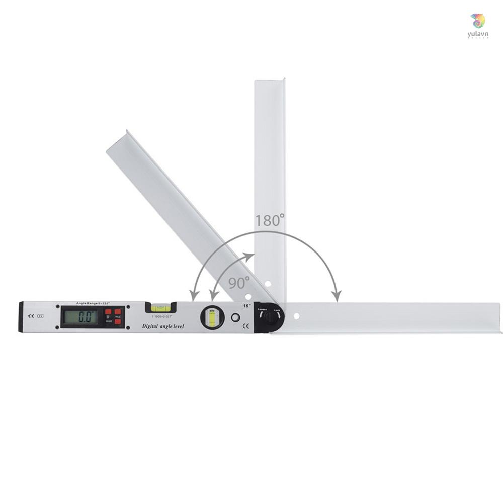 Thước Đo Góc Kỹ Thuật Số LCD 16-inch 225 Độ Bằng Hợp Kim Nhôm Chuyên Dụng Làm Mộc
