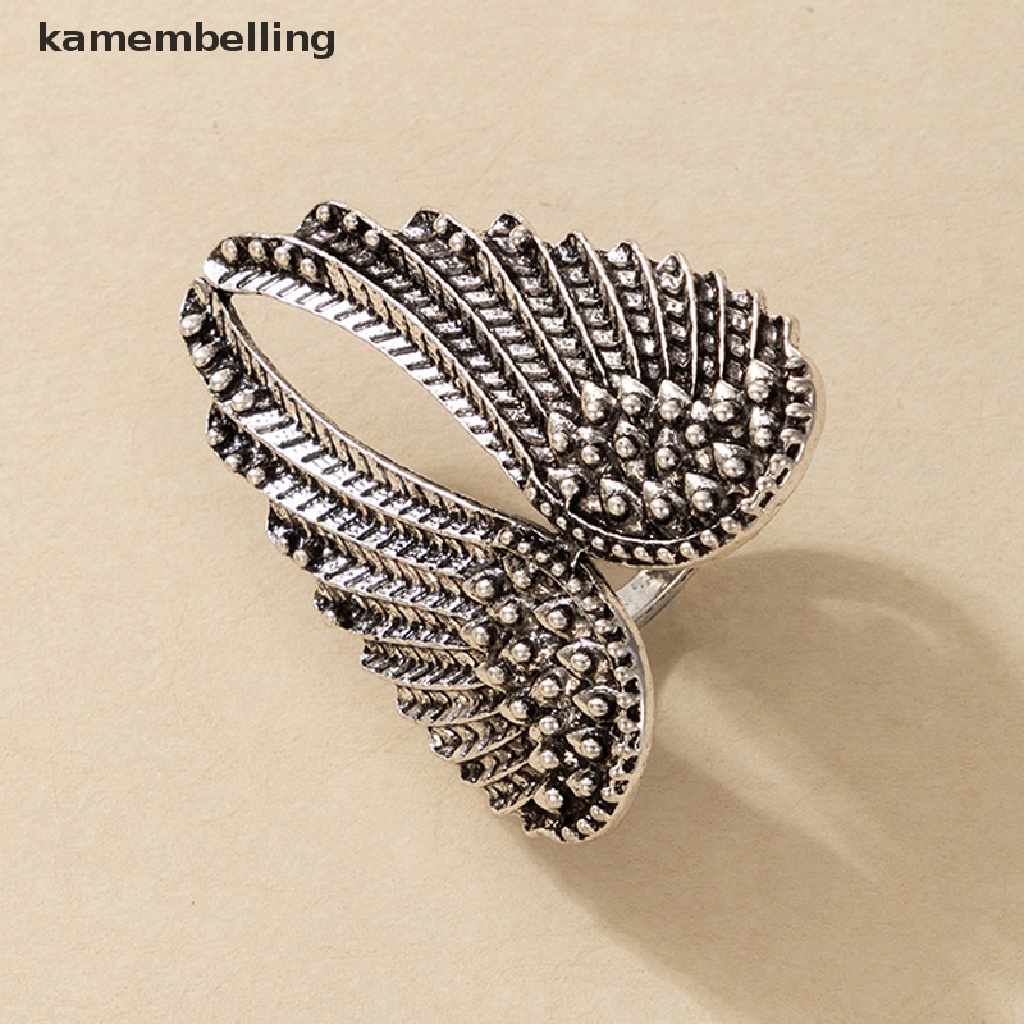 Kamembelling Nhẫn Hình Cánh Thiên Thần Phong Cách Punk Hip Hop Cổ Điển Có Thể Điều Chỉnh Thích Hợp Làm Quà Tặng Cho Nữ