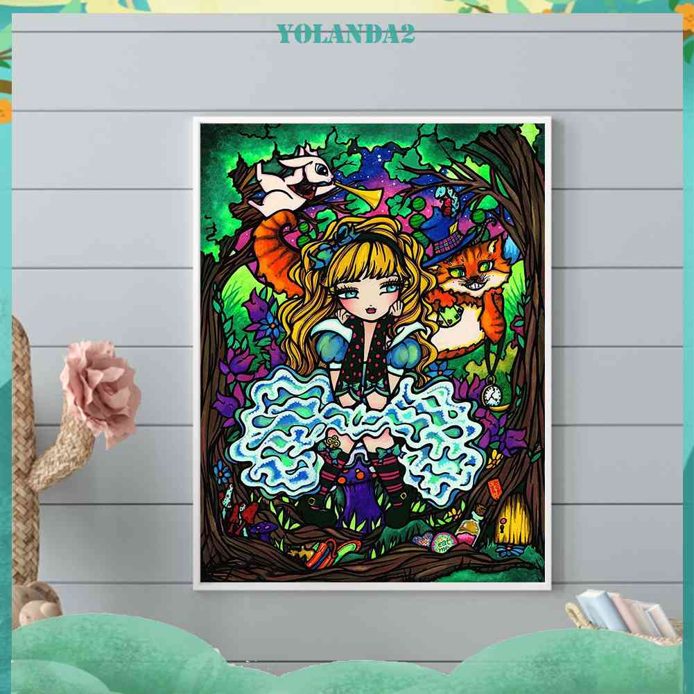 Tranh Đính Đá Kim Cương Toàn Bộ 5D DIY Hình Vẽ Cô Gái Trang Trí Nhà Cửa