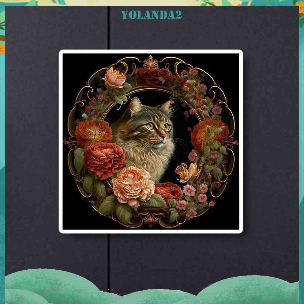 Tranh Đính Đá Kim Cương Toàn Bộ 5D DIY Hình Vẽ Mèo Trang Trí Nhà Cửa