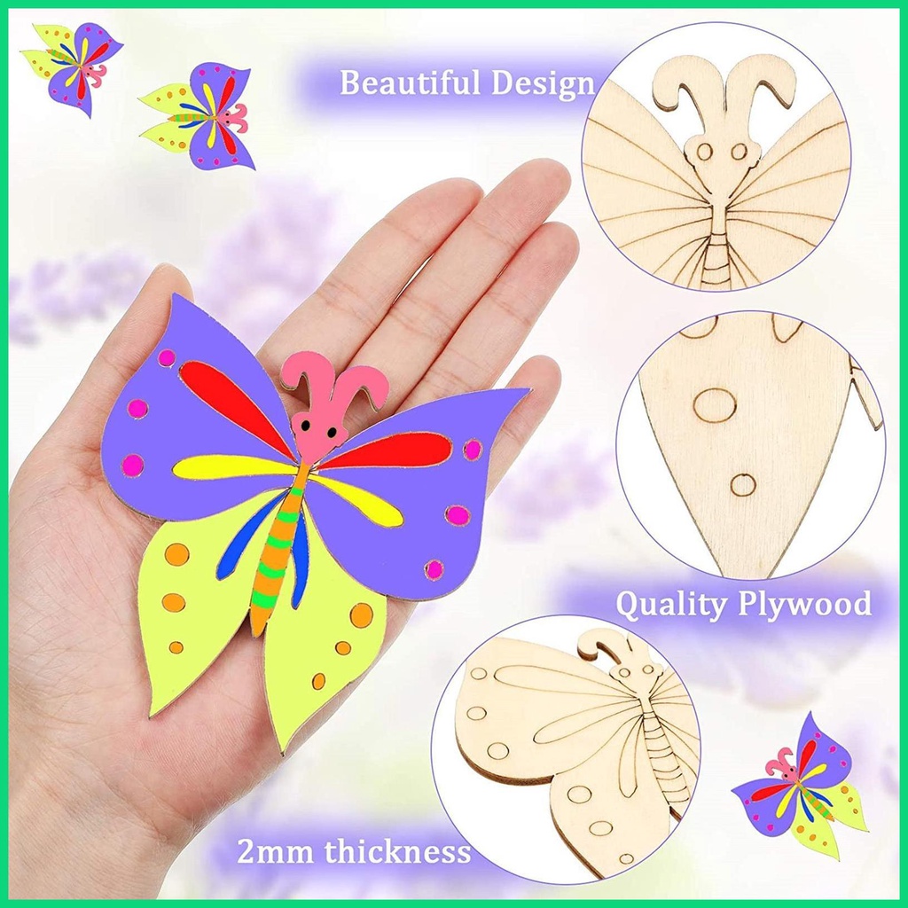 Set 25 Lát Bướm Rỗng Chưa Hoàn Thành Dùng Để Làm Đồ Thủ Công DIY Jowvn