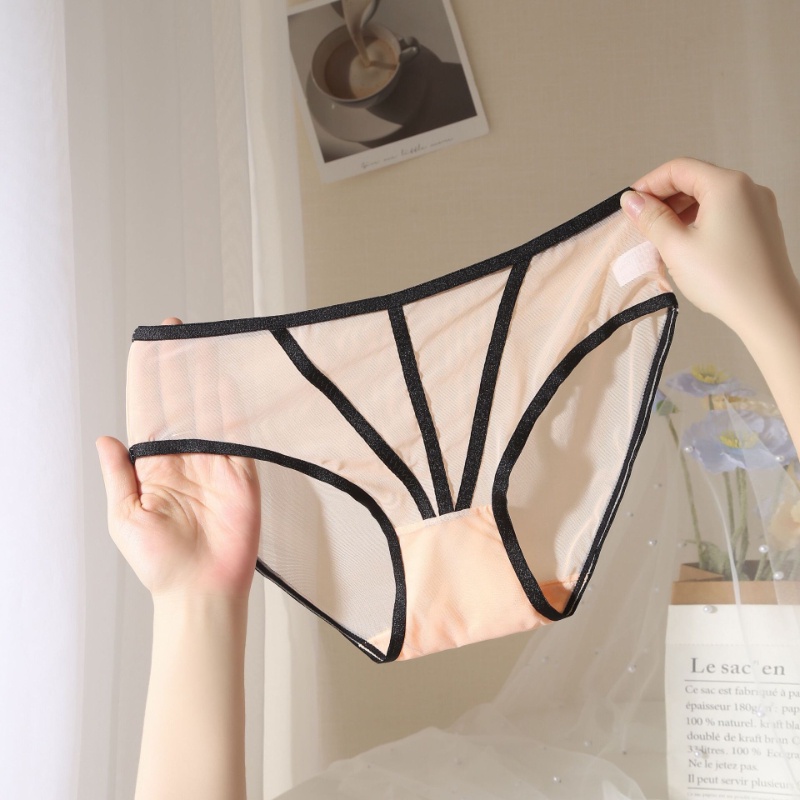 Quần Lót Tam Giác Vải Cotton Phối Ren Lưới Thoáng Khí Thiết Kế Cỡ Lớn Thời Trang Quyến Rũ Cho Nữ