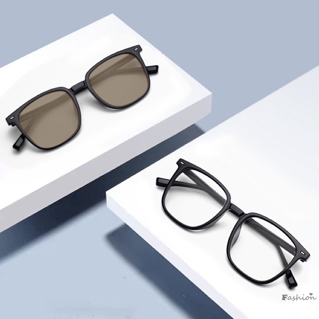 Kính Mát Gọng Vuông Thay Đổi Màu Sắc Chống Tia UV