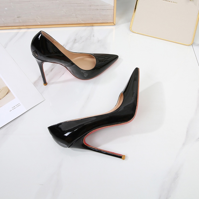 Giày Cao Gót 12cm Mũi Nhọn Chất Liệu Da Cao Cấp Thời Trang Dành Cho Nữ