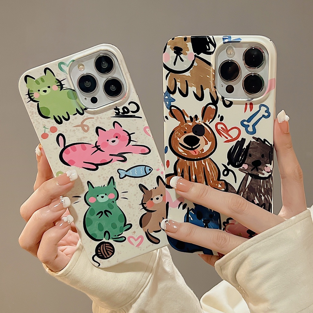 Ốp Điện Thoại PC Cứng Họa Tiết Hoạt Hình Graffiti Bảo Vệ Toàn Diện Cho iPhone 14 13 Pro Max 11 12