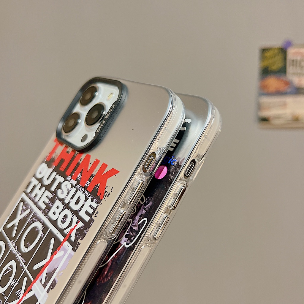 Ốp Điện Thoại TPU Mềm Họa Tiết Nhãn Hiệu Mạ Điện Màu Bạc Bảo Vệ Toàn Diện Cho iphone 13 14 12 11 pro max