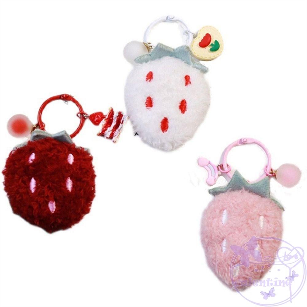 Móc Khóa Quả Dâu Nhồi Bông Xinh Xắn Giá Đỡ